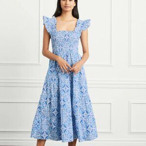 Hill House Home Ellie Nap Dress Blue Mosaic Poplin Size L